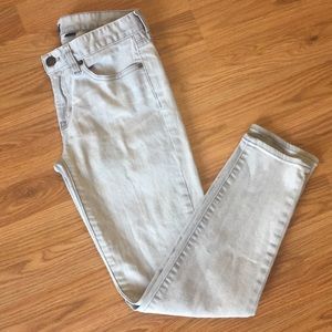 J. crew light gray sleek toothpick skinny jeans